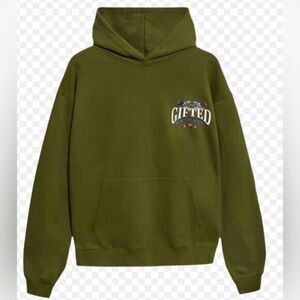 NWT GFTD LA Unisex Olive Green Men's Gifted Mystery School Graphic Hoodie Size M